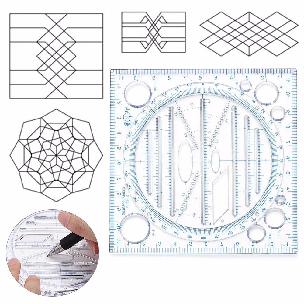 Drawing Template Springhall Angle Multifunctional Drawing Ruler Circle Maker Drawing Ruler