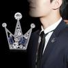 Vintage Rhinestone Crown Brooches Pins For Women Men Classic Party Office Brooch Badge Suit Shirt Collar Jewelry Accessories