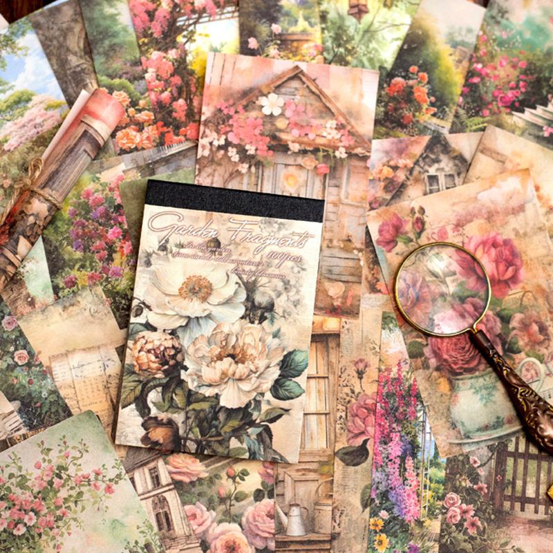 100 szt./opakowanie Seria Garden Whisper Książka z materiałami Podręcznik DIY Papier bazowy Dekoracja
