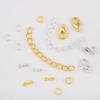 200pcs/Box Lobster Clasp Jump Rings Extension Chain Water Drop End Pendants Connector Chain Charm Kit for DIY Jewelry Findings