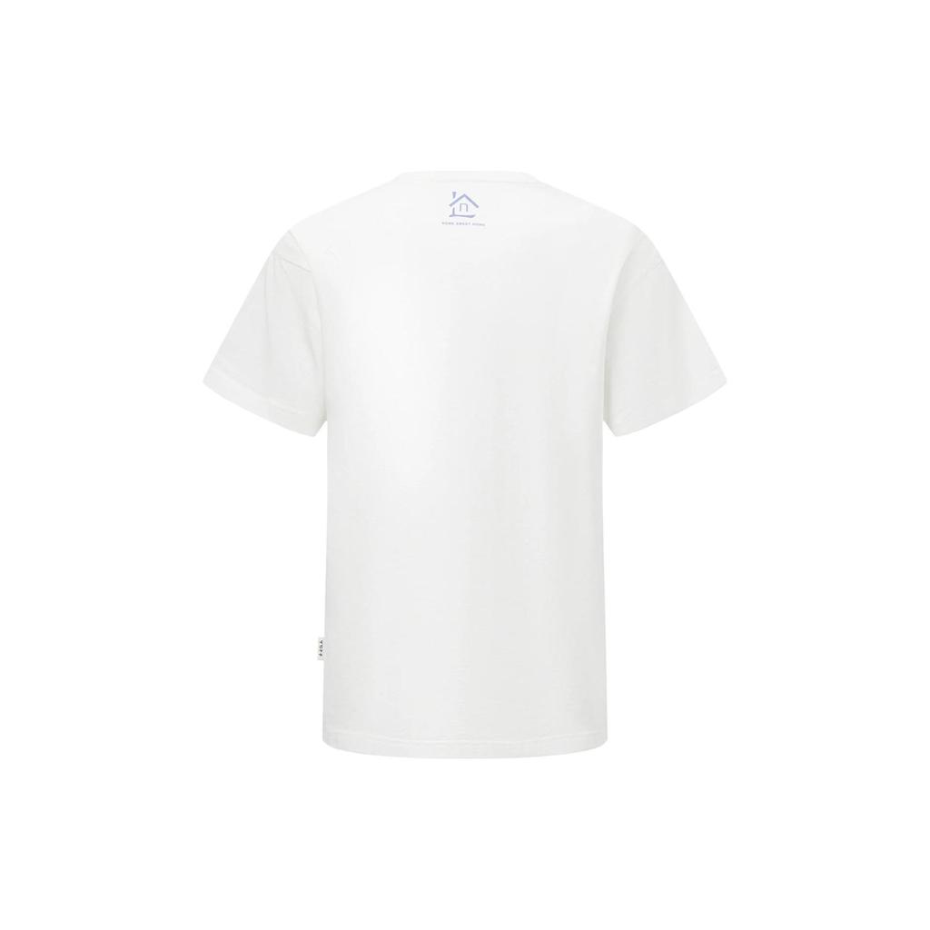 Li Ning Illustration Print Loose Short Sleeve T-Shirt Unisex T-Shirts Off-White AHST145-1