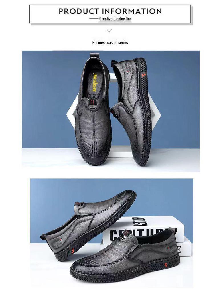 Classic Men's Versatile Soft Leather Slip-On Shoes - Hot Seller