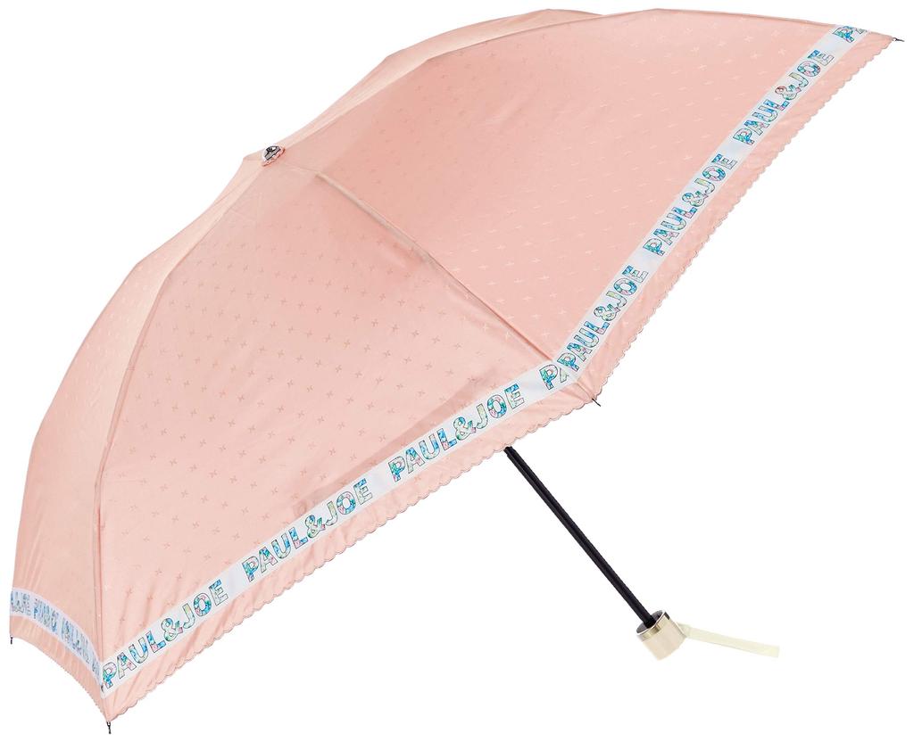 Paul Joe Folding Umbrella Joe with Fiberglass Made in Rib Total Length Total Length 235g & Women's (Paul & Flower) Ribs, Peach, Japan, Length 55cm,