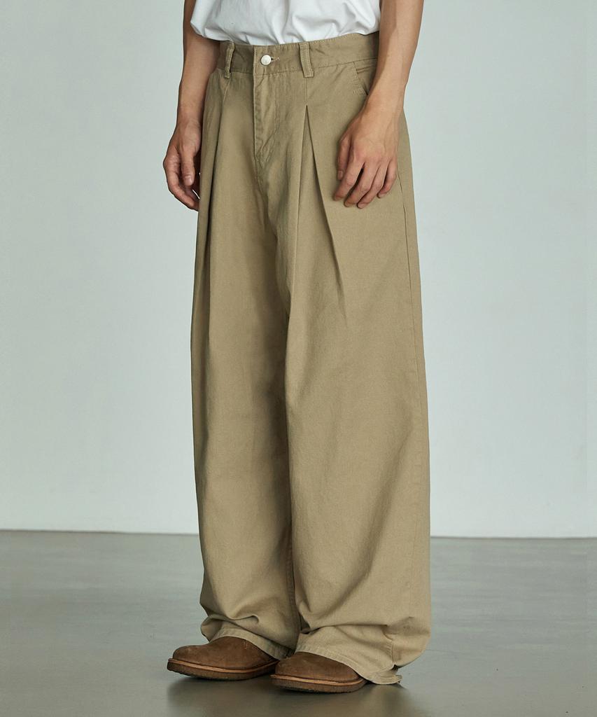 P.IN.O 776 Cotton Single-Pleat Wide Pants