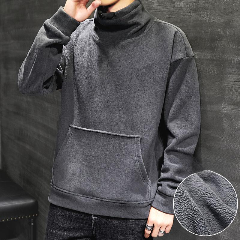 Autumn and Winter Men's Jackets Men's Fleece Hooded Zipper Cardigan Sweater Jacket Spring and Autumn