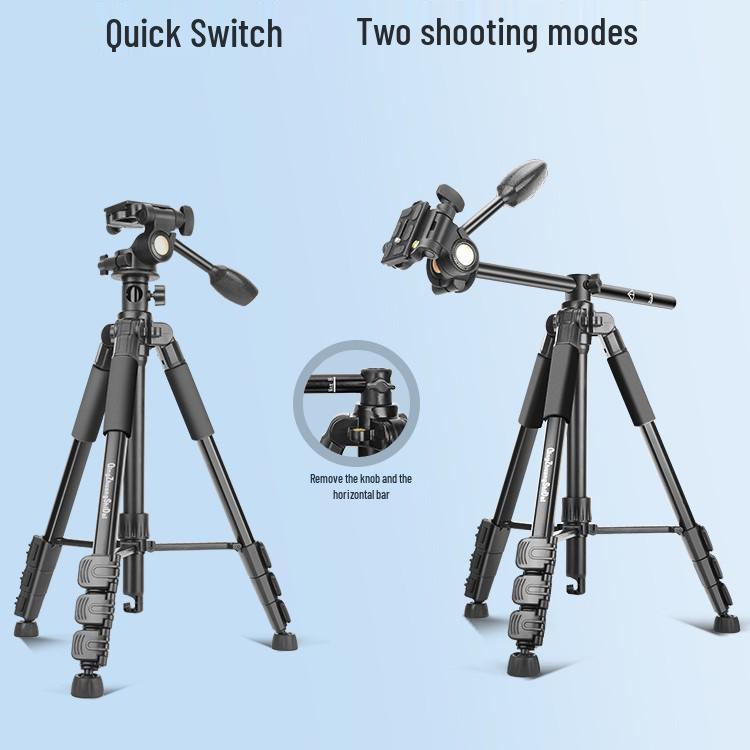 Era Q112H Lightweight DSLR & Phone Tripod for Overhead Shots, Portable Mirrorless Self-Timer & Video Recording