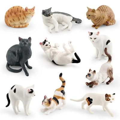 Cute PVC Cat Doll Ornaments 9 Colors DIY Cat Figures Statue Mini Model Desktop Toys Home Decoration
