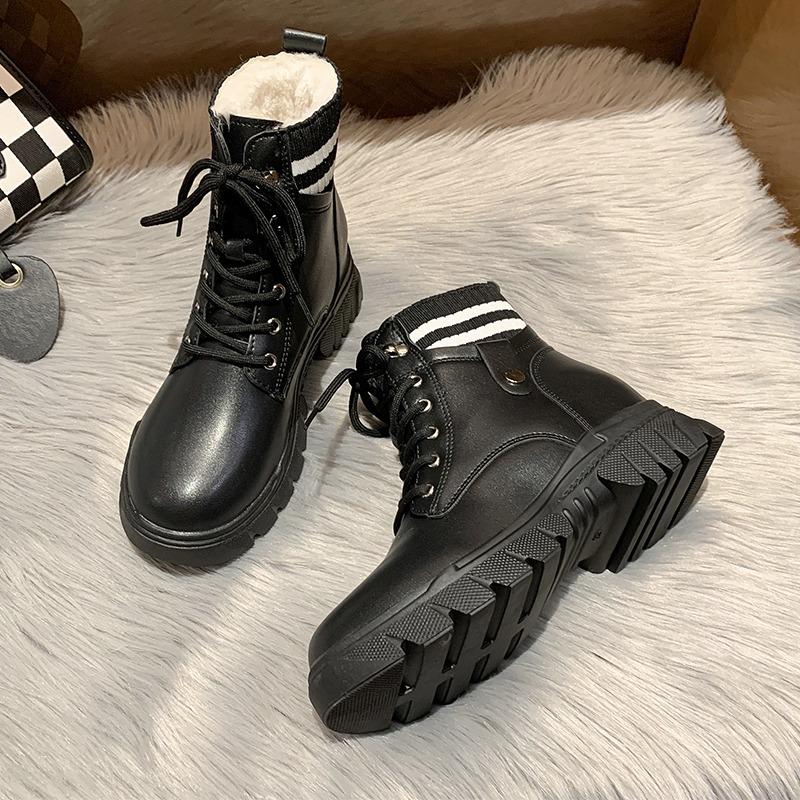 New Round Toe Cross Strap Fashion Women's Shoes Wear-resistant Comfortable Elegant Casual Ankle Boots Chaussure Femme