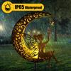 Solar Garden Light Statues Outdoor Decor Fairy Moon Figurine Light Ground Insertion Lamp Lawn Courtyard Decorative Light