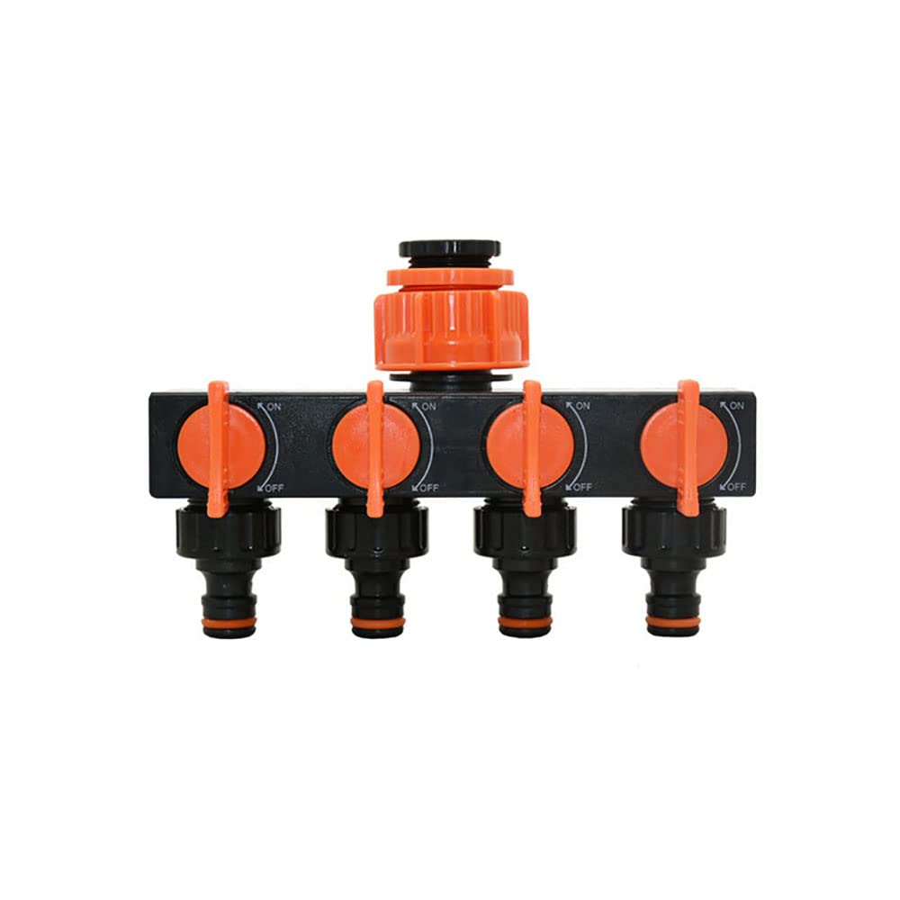 

Розгалужувач клапана 3/4 Зрошувальний з єднувач Розподільник 4-ходові розгалужувачі для шланга для водопровідної труби Шлангові трубки З єднувачі для крана помаранчевий
