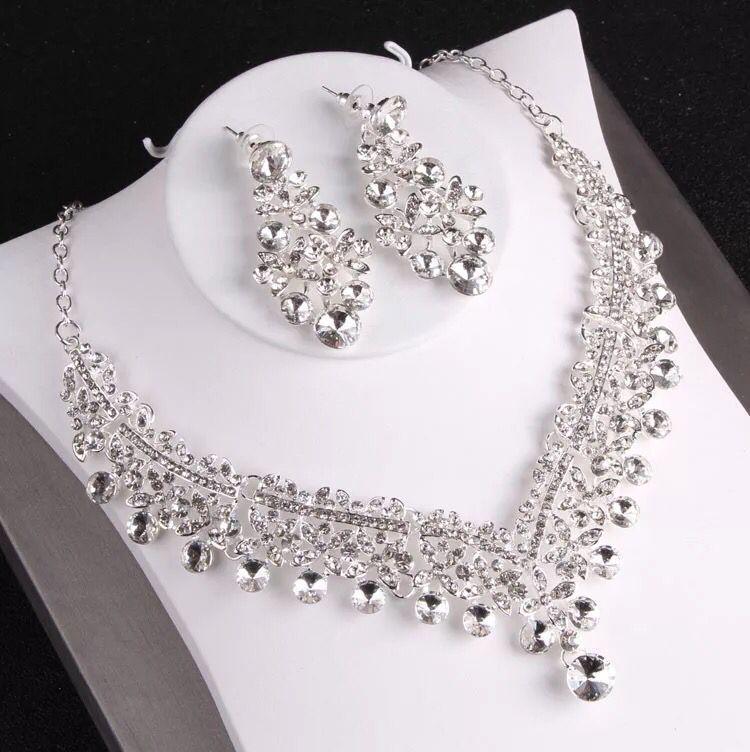 2025 Bridal Rhinestone Necklace & Earring Set: Elegant European-American Wedding Accessories