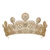 00109 Luxury Gold Cubic Zircon Crystal Crowns Bride Big Tiara Fashion Queen for Wedding Bridal Headpiece Hair Jewelry