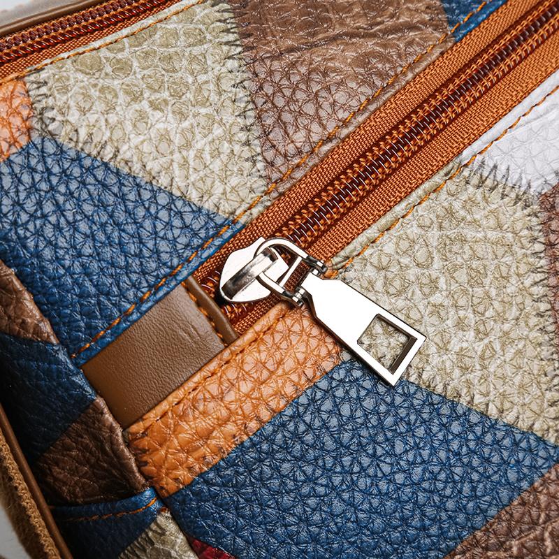 Farbblock Karodekor Mehrschichtige Umhängetasche Große Kapazität Tägliche Nutzung Schultertasche für Frauen Vintage