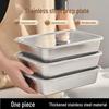 Rectangular Stainless Steel Fresh-keeping Box with Lid for Home and Commercial Use - Ideal for Refrigerator Storage, Meal Prep, and Cafeterias.