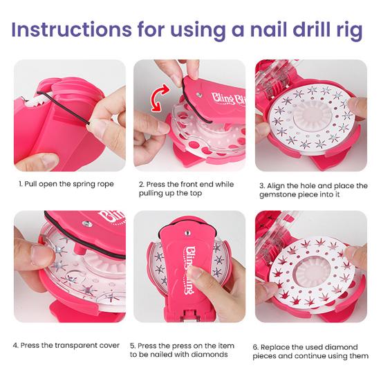 Rhinestones Applicator One-Click Sparkling Styling Tool Brilliant Rhinestone Series No Heat Required Hair Clothing Accessories