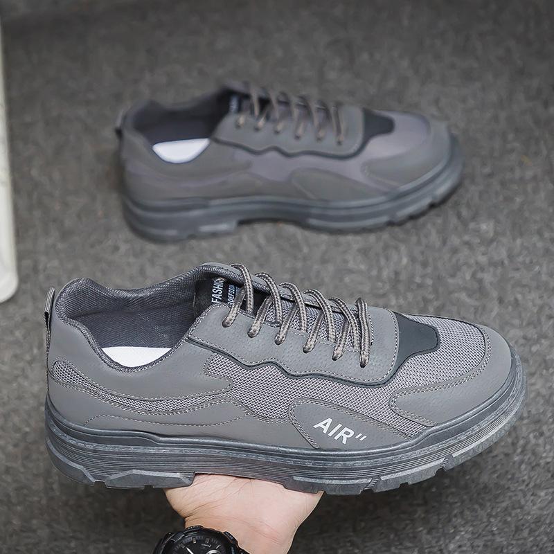 

2025 spring new leisure sports canvas trendy shoes Korean version trend heightening men s shoes versatile board shoes black cloth shoes 44 светло-серый