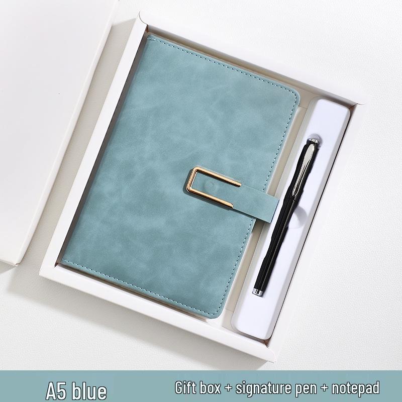 Premium Thickened A5/B5 Notebook with Buckle Closure and Gold Stamped Logo for Business and Student Use