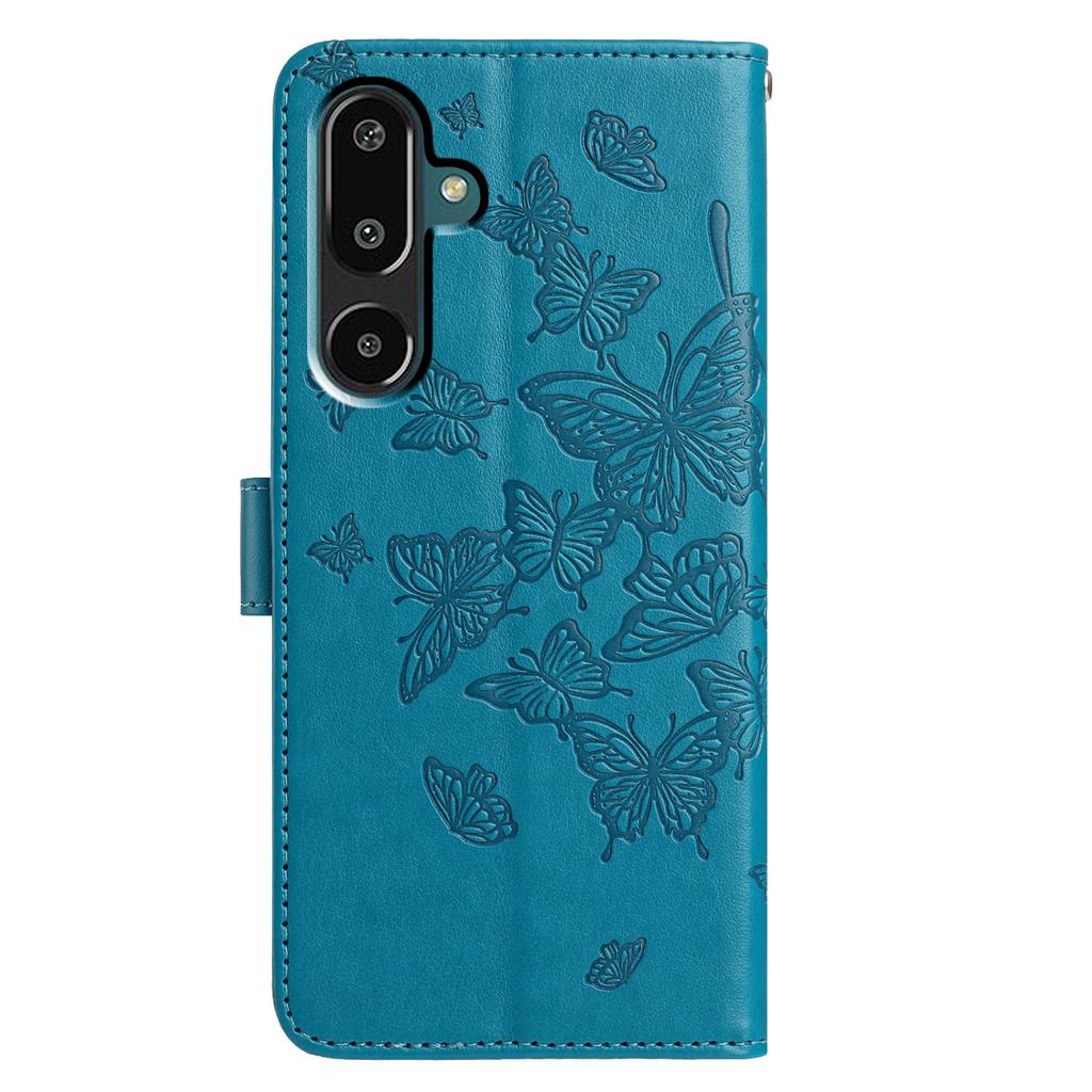 For Samsung Galaxy M16 5G/F16 5G Case Butterfly Imprinted Wallet Stand PU Leather Flip Phone Cover with Strap