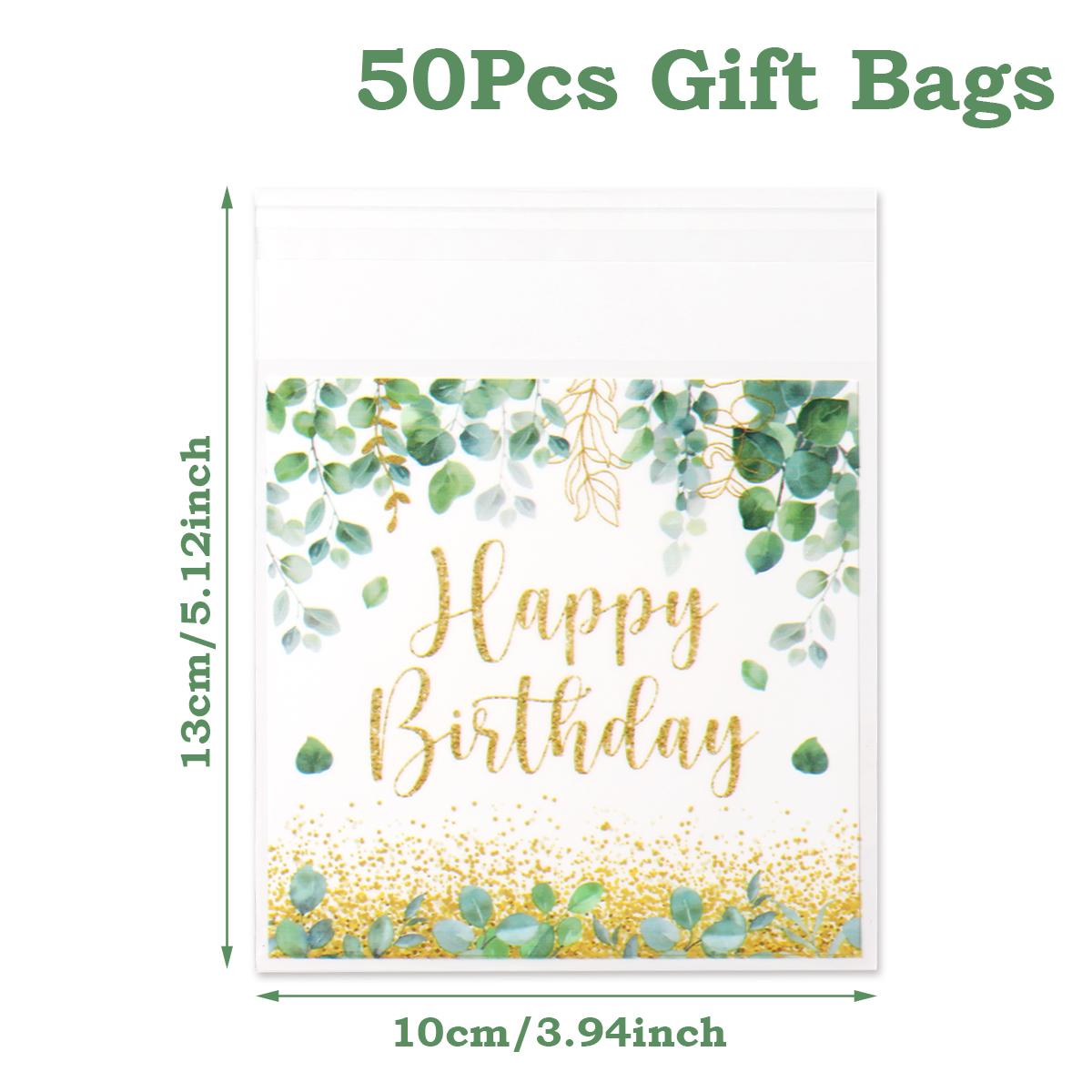 

Шально-зеленый пластиковый пакет для конфет Зеленые листья Декор для вечеринки по случаю дня рождения Детская свадебная вечеринка Подарки Сумка с бусинами Серьги Сумка для упаковки ювелирных изделий 50pcs