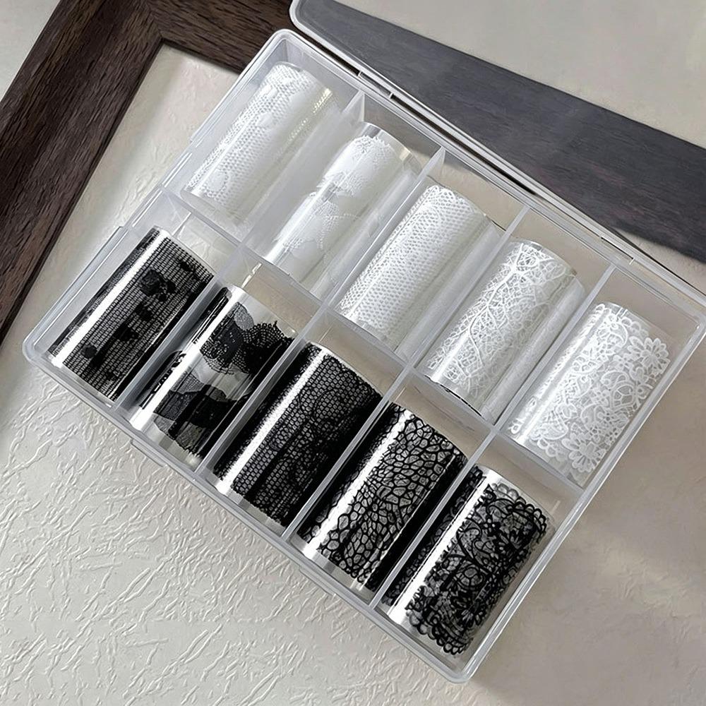 Iridescent Nail Transfer Stickers Lace Design Nail Decals Fashion Transfer Paper  Nail Decoration