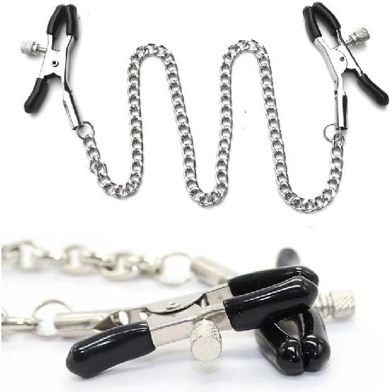Adult Nipple Clamps Adjustable Metal Clips, Compact Bondage Accessory for Couples Private Use, Lightweight 0.71 oz