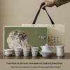 Zhuijia Premium Mutton Fat Jade Ceramic Tea Set
