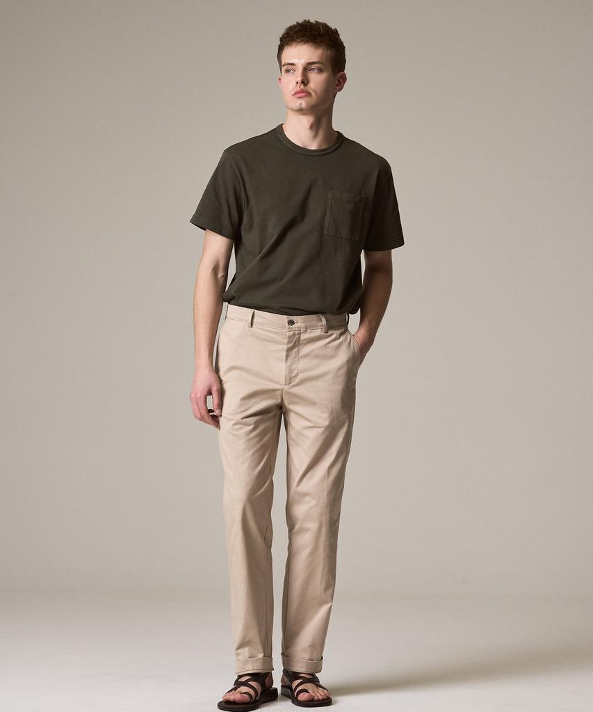 Laijeuaenbillou Garment-Dyed Everyday Cotton T-Shirt Olive (Relaxed Fit)