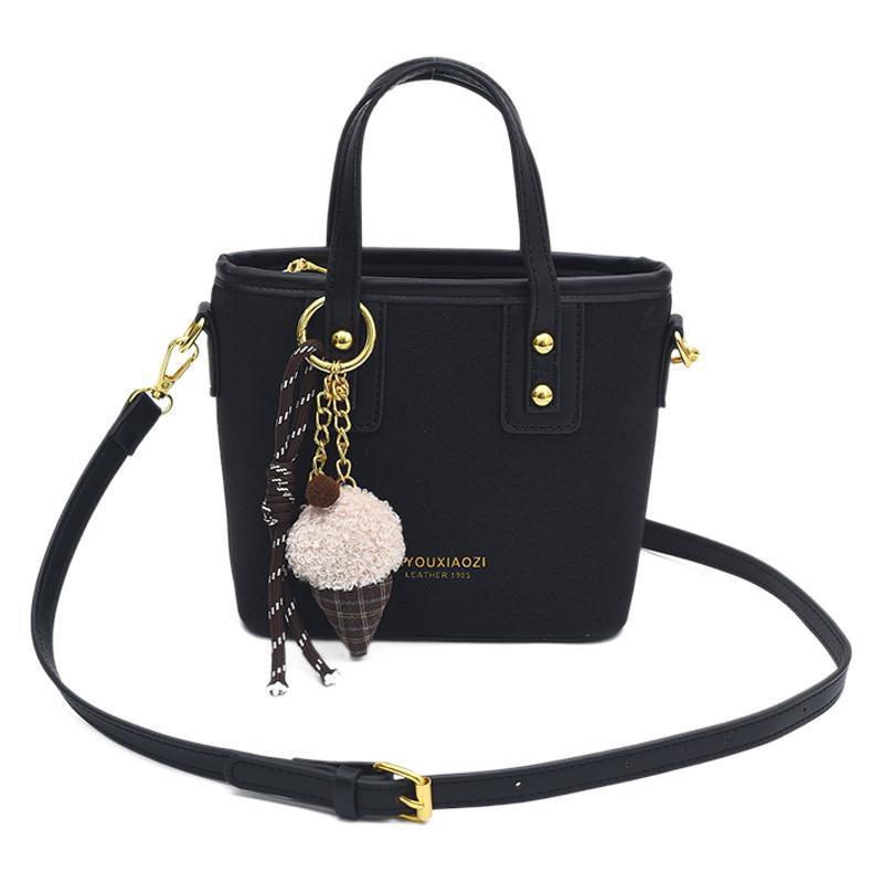 2025 New Bag Women's Bag Trendy Fashion Small Square Bag Popular Plush Pendant Shoulder Messenger Bag Premium Feeling Bag