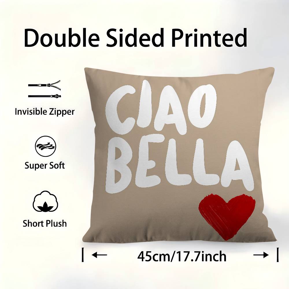 Ciao Bellas Italy Cushion Cover Decorative Pillow Sofa Home Decor Case Pillow Cases