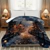 1pc Twin/Full/Queen/King Size Winter Snowy Forest Pine Tree Bedspread - Sparkling Snowflake & Twinkling Design, Shrink-Resistant
