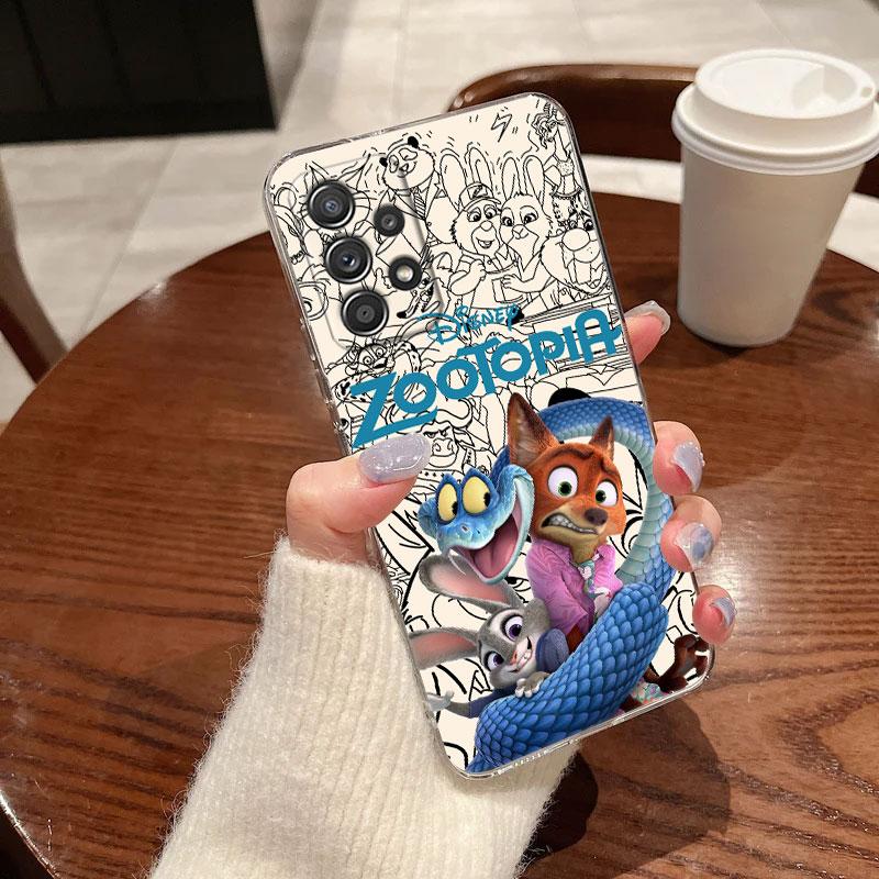 Clear Case For Samsung Galaxy A57 A37 A56 5G A36 Cases A55 A54 A35 A26 A07 A17 A16 A06 A34 A15 Shockproof Cover Disney Zootopia