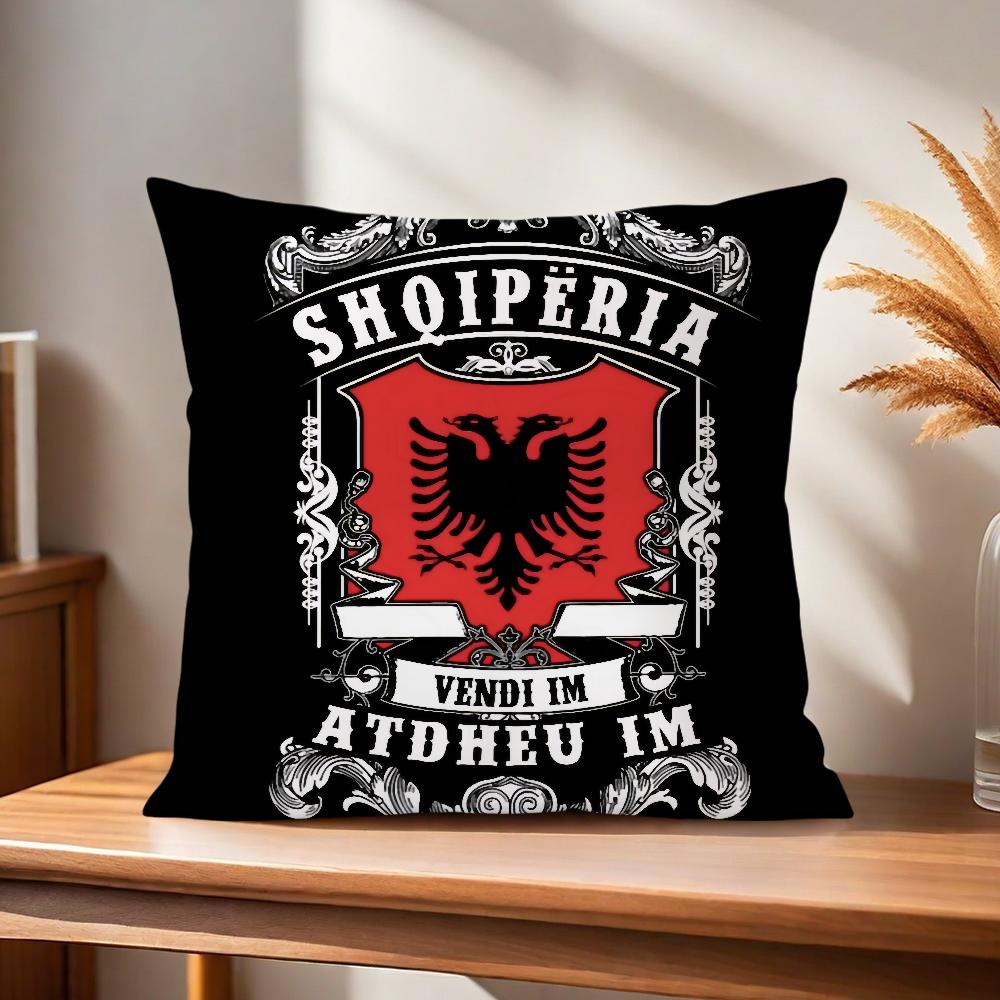 

Comfortable soft Pillow Case for Sofa A-Albania flag Living Room Home office Decor and Protective Covers 30x30CM(12x12in)