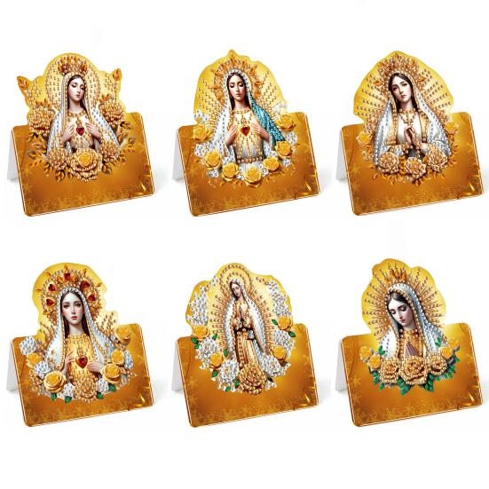 6 Pcs DIY Rhinestone Painting Birthday Gnome Greeting Card Kit 5D Rhinestone Art Birthday Cards for Adults Kids Anniversary Holiday Gifts