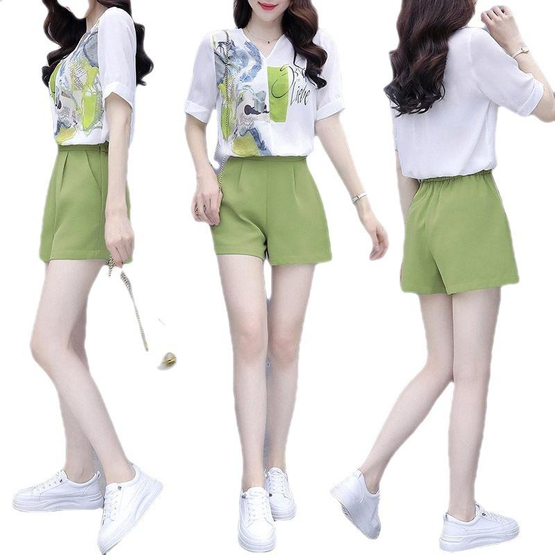 Professional Suit Women's Summer Shirt, Small Casual Fashionable Wide-leg Shorts Two-piece Set, Summer Style
