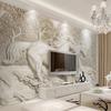 3d Wallpaper Stereo Relief White Horse Photo Wall Murals Classic Living Room Tv Backdrop Wall Mural Home Decor