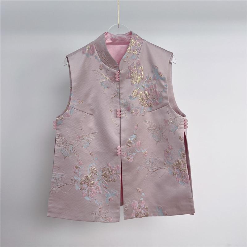 

Весна 2025 жилет женский ретро стиль год мать носит жилет жаккардовый топ прилив M [recommended 80-50kg]