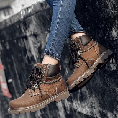 Cowhide And Ankle Boots Outdoor Martin Boots Leather Men'S Boots Fashion Women'S Short Boots Retro Tooling Boots Locomotive Boots