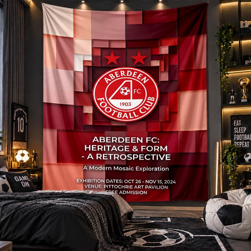 Wall Hanging Tapestry Aberdeen FC Print Cloth for Living Room Bedroom Home Decor