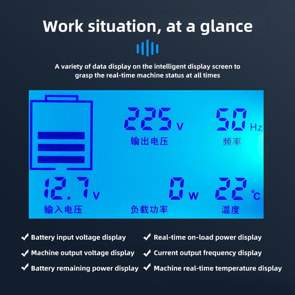 DC 12V/24V TO AC 220V LCD Voltage Transformer Power Converter Solar Inverter Pure Sine Wave Inverter  4000W/5000W/6000W/8000W New Power Inverter