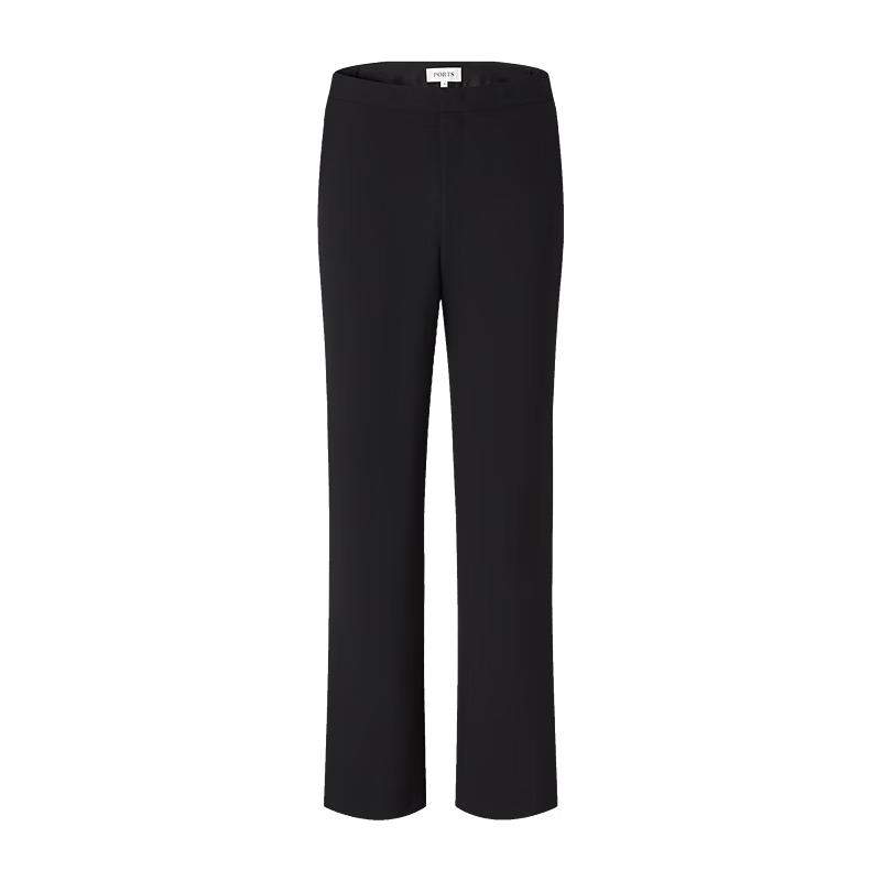 PORTS Women's Elegant Black Straight-Leg Trousers