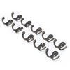 10Pcs Coat Hooks Small Double Prong AntiRust Sturdy   Convenient Wall Mounted Tiebacks for Coat Clothing Keys(Antique Brass Plating )