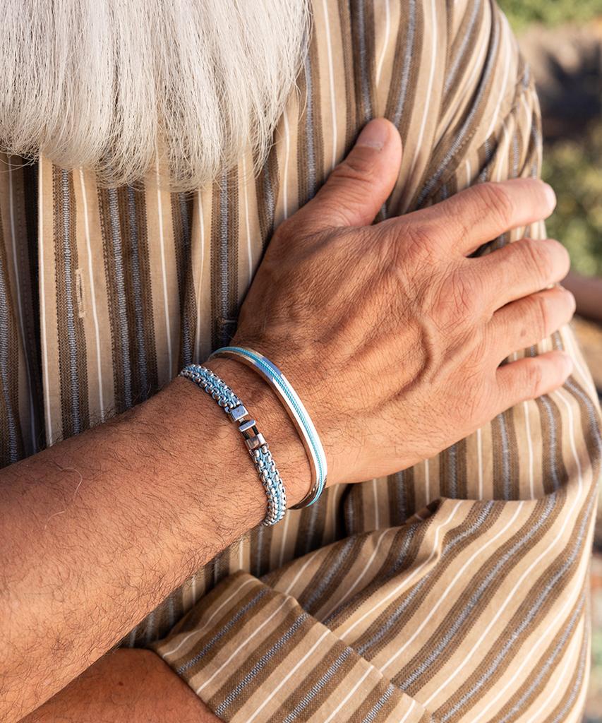Pig&Hen Navak 6 Bracelet - Summer Blue X Silver