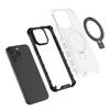 For Magsafe 17 Air 16 15 14 Plus 13 Pro Max Corrugated Magnetic Metal Bracket Transparent Phone Case Protective Cover