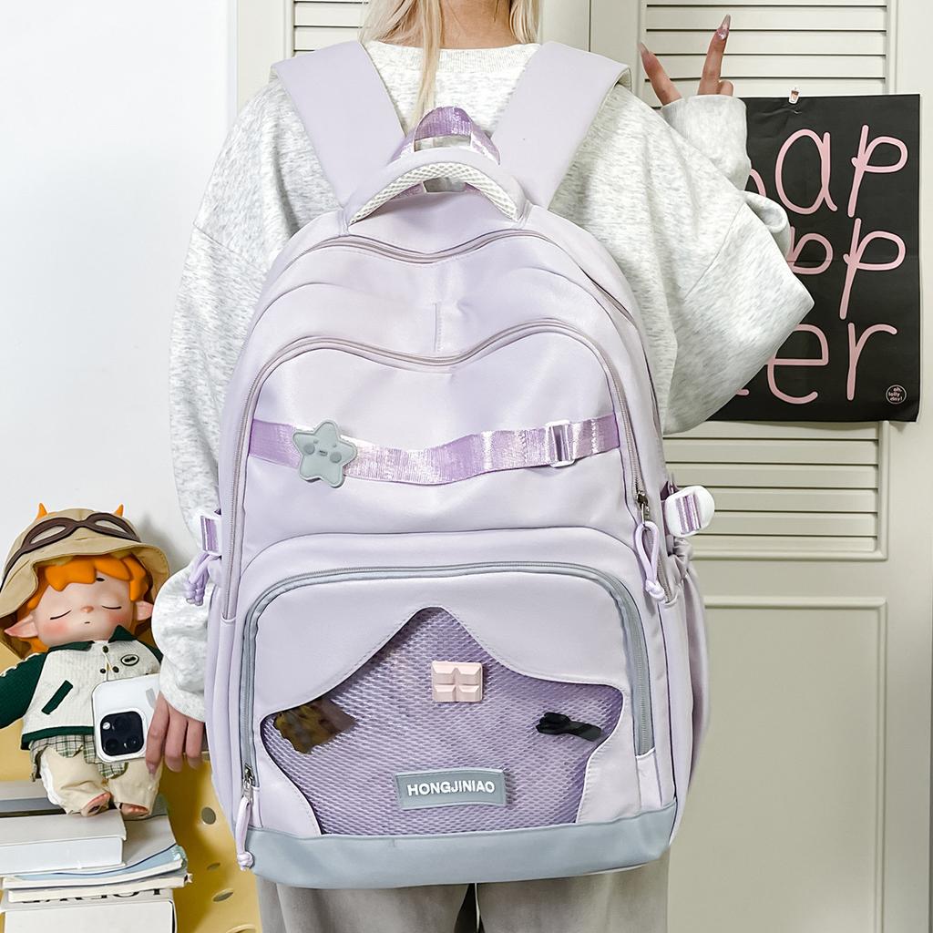 Schoolbag School Bag for Girls Junior High School Students Large Capacity High School Students Elementary School Students Grades 1-1 Lightweight