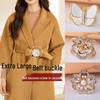 Rose Flower Silk Scarf Ring & Wool Coat Buckle with Korean Style Faux Fur Belt Knot
