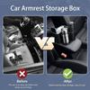 Car Armrest Storage Box, Car Armrest Storage Box with 2 Cup Holders, Armrest Storage Box for Your Car, (1Pcs-Black)