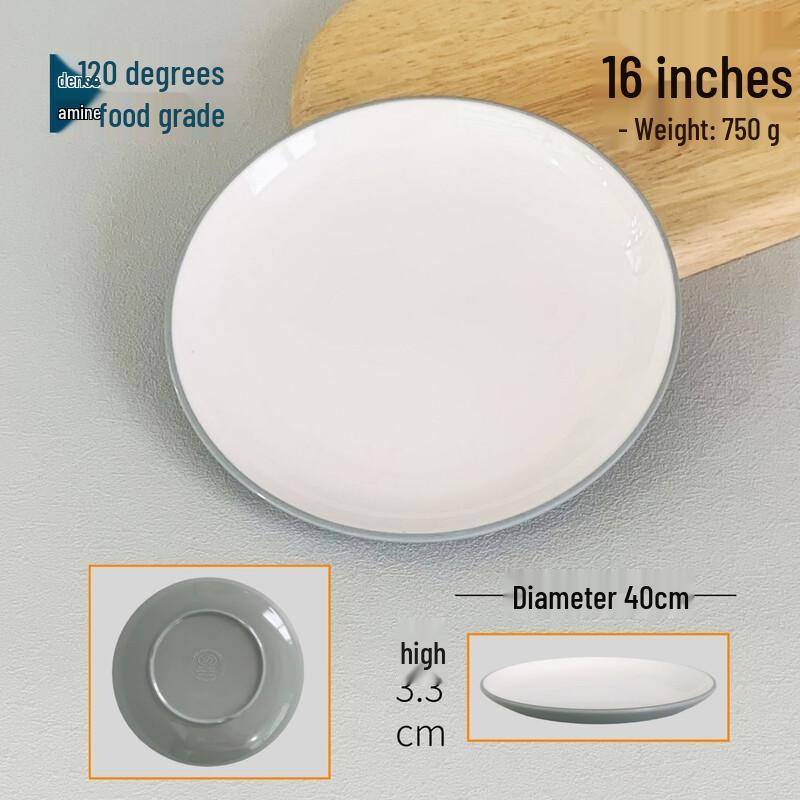 Thickened Melamine Round Serving Plate
