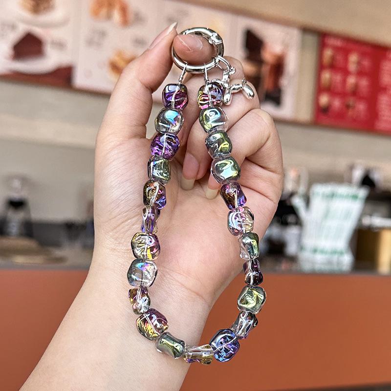 Douyin Sparkling Crystal Beaded Phone Chain & Keychain