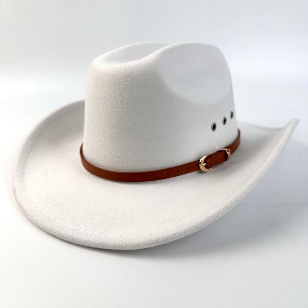 Popular Hat Women'S European And American Style Western Cowboy Hat Men'S Ethnic Style Big Edge Top Hat Jazz Hat