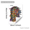 3D Broken Wall Bookcase Wall Stickers, Self-Adhesive Decor for Study Room Door Living Room Bedroom Background Decoration